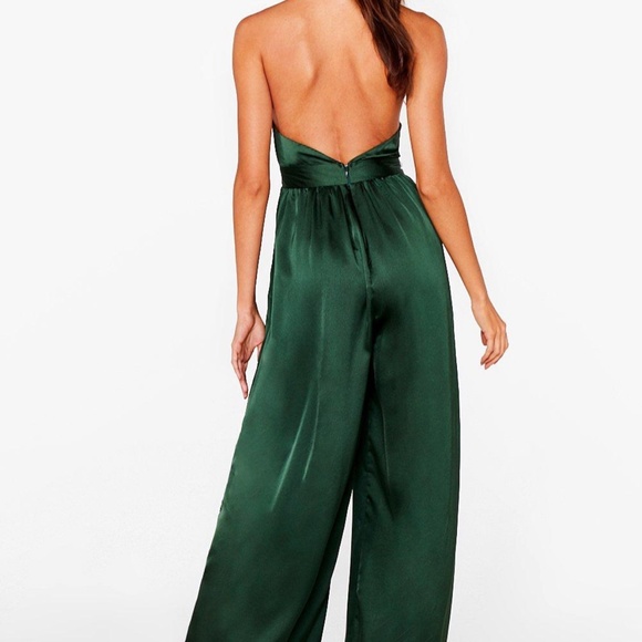 Recycled Satin Halter Jumpsuit - Picture 3 of 6